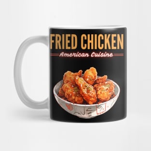 Crispy Fried Chicken American Comfort Food Retro Illustration Mug